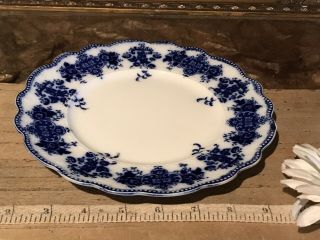 Antique Vintage Flow Blue Plate Wh Grindley Clarence Scalloped Rim 7 3/4 "
