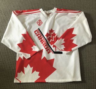 Rare Tackla 1991 - 92 World Juniors Team Canada Jersey Red White Adult Size Xl