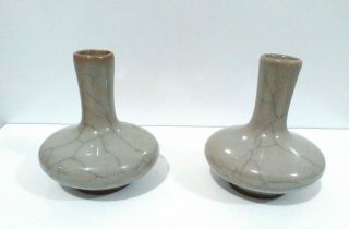 Chinese Celadon Crackle Glaze Pottery Vases