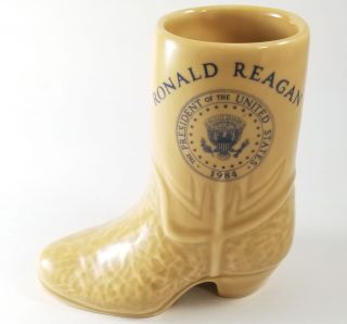 Rare Ronald Regan Jelly Bean Ceramic Boot 1984 W/ White House Seal,  Presidential