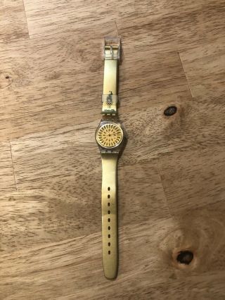 Swatch Watch Atlanta 1996 Olympic Flame Torch Gold Clear Model 5755 Runs Well