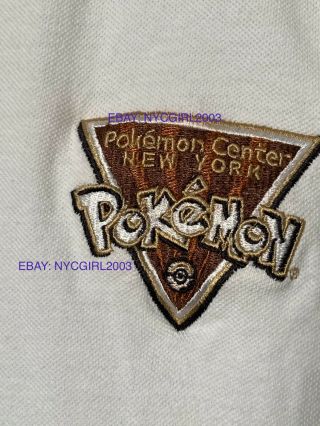 Official Rare Ny Pokemon Center Logo White Polo Shirt Adult Large