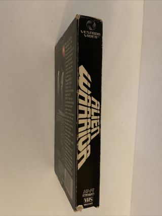 Alien Warrior (VHS,  1986) Rare Cult Sci - Fi Action Vestron Video 3