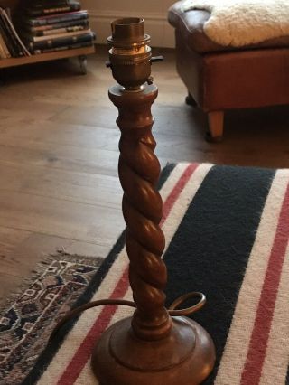 Vintage Wooden Table Lamp Barley Twist