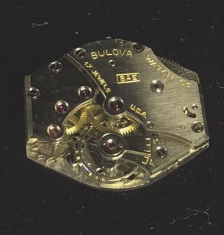 Vintage Wrist Watch Movement And Dial Bulova 17 Jewels