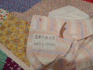 Rare Vintage Canadian Red Cross Hand Sewn Patchwork Quilt Blanket WW2 Militaria 2