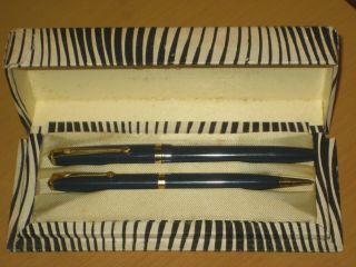 Antique Boxed Conway Stewart Teal Blue 106 Fountain Pen And Conway 42 Pencil.