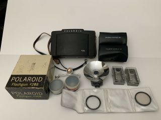 Rare Polaroid 195 Land Camera Plus Accessories Portrait/close Up Kit