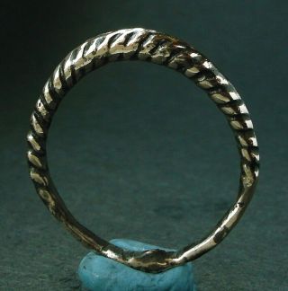 A Ancient Viking Bronze Temple Ring - Wearable