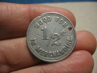 Antique Us Trade Token Good For 1/2 Cent In Merchandise W.  D.  C.  Park Store