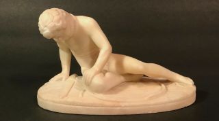 Rare 19th Century Alabaster Sculpture “the Dying Gaul” Italy Ca 1860 - 1870