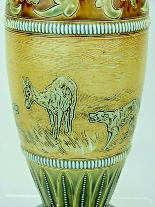 A Rare Doulton Lambeth Hunting Dog Vase by Hannah Barlow & Frank Butler 5