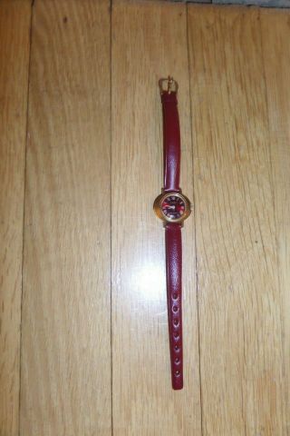 Vintage Timex Water Resistant Wind Up Women Mechanical Watch Red Dial