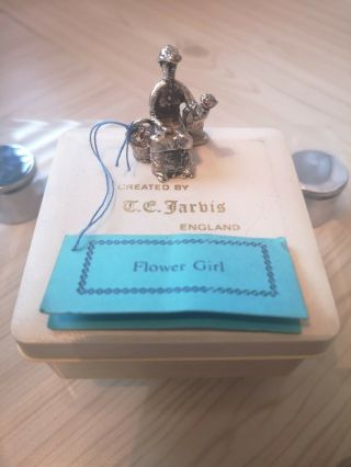 T C Jarvis Miniature Solid Silver Menu/place Name Holder,  Flower Girl.