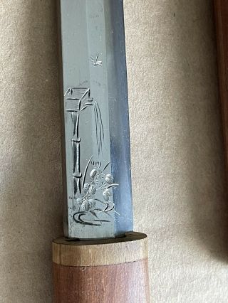 RARE Antique Japanese Knife ENGRAVED,  TANTO,  SWORD,  Signed,  OLD BLADE 2