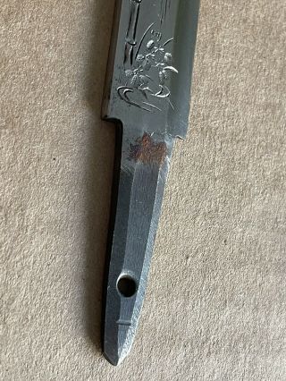RARE Antique Japanese Knife ENGRAVED,  TANTO,  SWORD,  Signed,  OLD BLADE 6