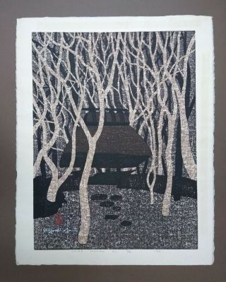 Rare Kiyoshi Saito Signed 1966 Woodblock Print 45/75 - Sacta Kyoto