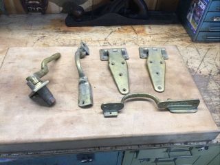 Antique Brass Ice Box Hinges,  Handles And Hardware