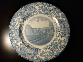 Rare Delft Blue & White Vintage Wedgwood Vintage Plate Mit College Mass England