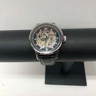 Relic Automatic Skeleton Leather Band Men 