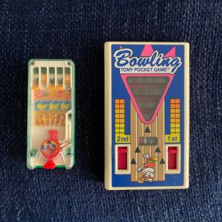 Tomy Pocket Games Bowling And Mini Shooting Gallery (rare) Set Vintage