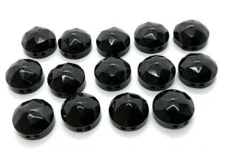 Antique Victorian Faceted Whitby Jet Mourning Bracelet Panels 115
