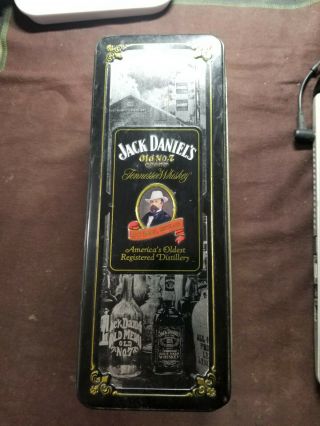 Rare Vtg Jack Daniels Tennessee Whiskey Tin Box Black Rare