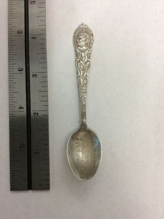 Vintage Schenectady York Native American Sterling Silver Spoon 9.  8g