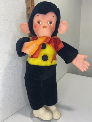 Vintage Chimpanzee Banana Monkey Plush Stuffed Toy