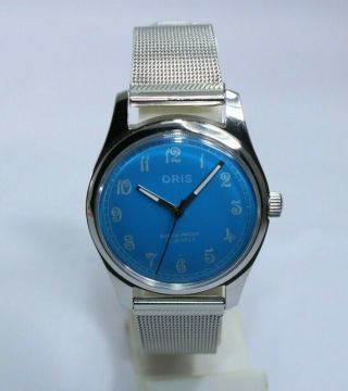 ready to wear orIs aviator 17j men ' s vintage blue dial wrist watch hand winding 2