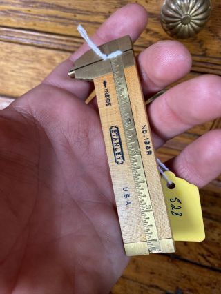 S28 Antique Stanley 1930’s Folding Rule Wood Ruler 136 R Vintage