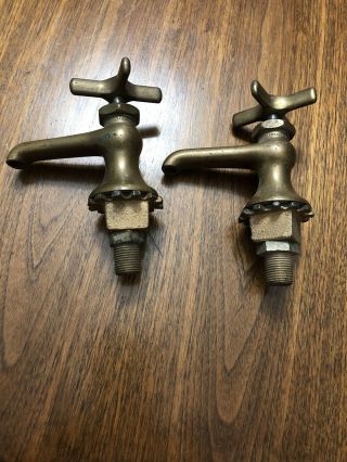 Vintage Brass (pair) Hot & Cold Sink Faucet / Handles