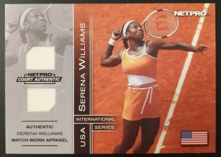 2003 Netpro Serena Williams Rc Match Worn Jersey Card Wow See Photos Rare