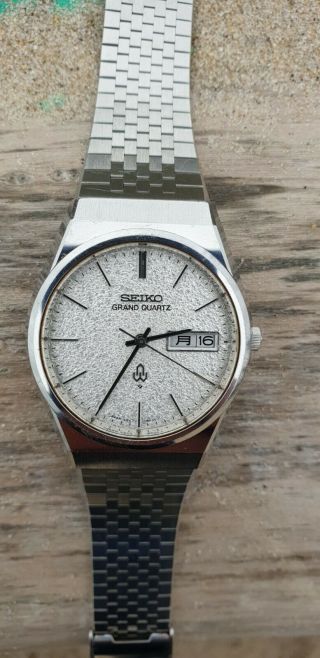 Vintage Seiko Grand Quartz 4843 - 8050 Watch With Rare Seiko Bracelet