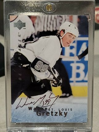1996 Wayne Gretzky Upper Deck Be A Player On Card Auto Oilers Kings Hof Rare Sp