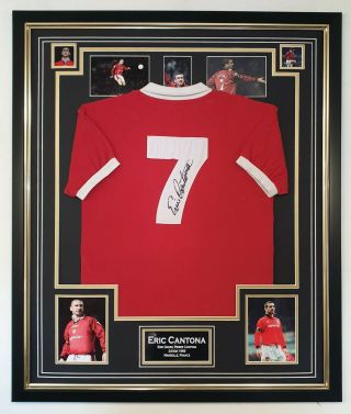 Rare Eric Cantona Of Manchester United Signed Shirt Autographed Jersey Aftal