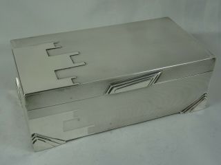 Extremely Rare,  Art Deco Sterling Silver,  Cigarette Box,  1935 - Walker & Hall