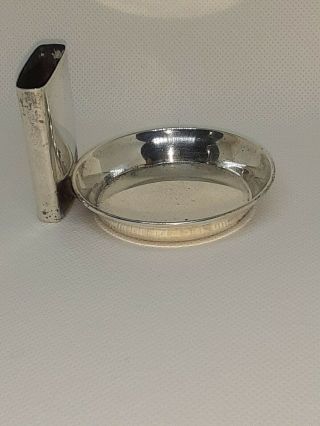 Vintage Sterling Silver Ashtray And Match Box - Starr And Gorham 1.  4oz 2x3 "