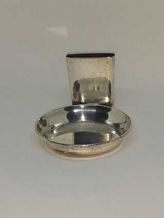 Vintage Sterling Silver Ashtray And Match Box - Starr And Gorham 1.  4oz 2x3 