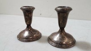 Pair Reed & Barton Weighted Sterling Candle Holders