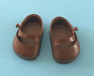 Vintage Doll Clothes: Orig.  Muffie " No Heel " Brown Shoes Fit Vogue Ginny Ginger