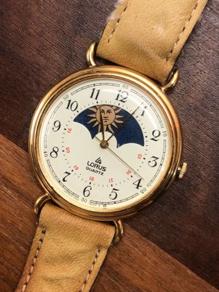 (134) Vintage Lorus Quartz Moonphase Gents Wristwatch