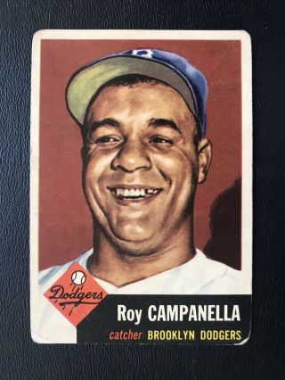 1953 Topps Baseball Card 27,  Roy Capanella,  Brooklyn Dodgers,  Hof’er