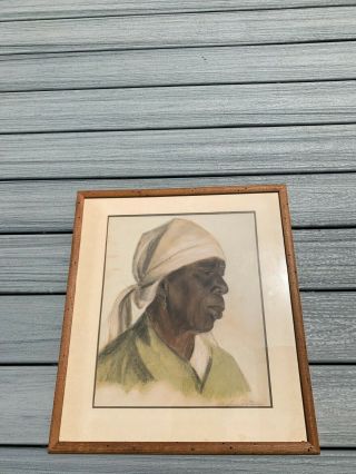 Rare Angelina Stevens Impressionist Pastel African American Portrait Listed