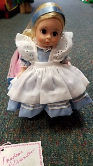 Vintage " Madame Alexander Alice In Wonderland " 8 " Doll W/stand/box Nr