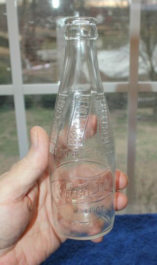 Extremely Rare Straight Side Pepsi - Cola 8 Oz Bottle  "