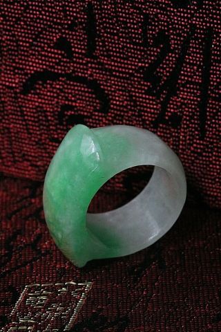 Chinese,  Jade Saddle Ring Of A Good Colour Size - T -
