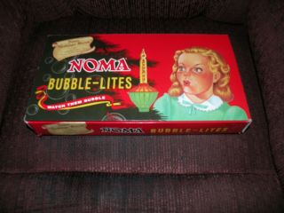 Vintage Noma Christmas Bubble Lites 7 Lights Rare Purple Complete W/ Box