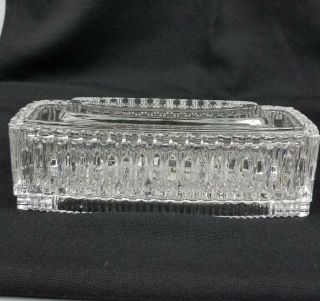 Princess House Wildflowers Lead Crystal 1/4 Lb Covered Butter Dish Large 8 " Rare
