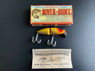 Vintage Heddon " River Runt Spook Sinker 9330xry Jointed " Fishing Lure